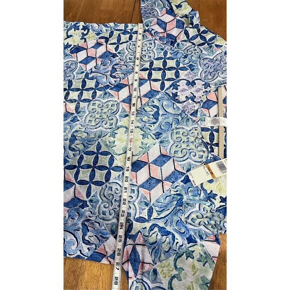 ALFRED DUNNER WOMENS BLUE GREEN CREW NECK BLOUSE SIZE 3XL P1-187 - Picture 9 of 9